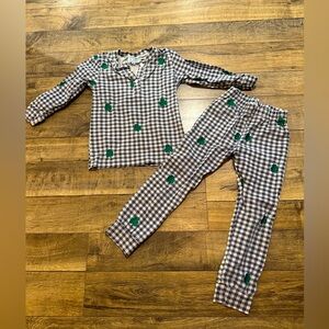 The Smocked Bear Embroidered Shamrock PJ Set